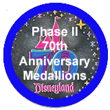 View image of Disneyland Resort's "Phase Two" 70th Anniversary Medallion Set (Less #210 which was taken offstage quickly, making the medallion a Key to the set.) 