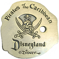 Disneyland 50th Anniversary Pirate Trinket Box Doubloon engraved side.