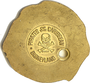 Brass Piece of Eight Cob stamper error coin from Disneyland -obverse