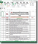 Excel File Pressed Penny Guide All of The Disneyland Resort