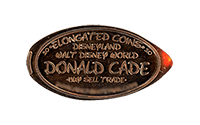 DT0008P Horizontal elongated penny image, 20 ELONGATED COINS 20 DISNEYLAND WALT DISNEY WORLD, DONALD CADE, BUY SELL TRADE.