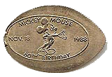 DW0007q MICKEY MOUSE, NOV. 18, 1988, 60TH BIRTHDAY elongated QUARTER