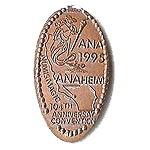 Disneyland ANA 1995 MISSPELLED ANAHEIM NUMISMAGIC 104TH ANNIVERSAY CONVENTION Pressed Coin Picture