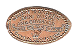 DW0019 Retired WELCOME TO ANAHEIM JOHN WILSON horizontal elongated PENNY or pressed penny image. 
