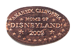 DW0032 2009 ANAHEIM, CALIFORNIA, HOME OF, DISNEYLAND, elongated penny