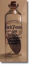 ParkPennies.com Pressed Dime in a Bottle