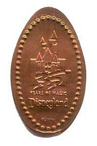 Disneyland's 35th Anniversay Penny Press Machine Coin
