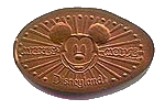 Picture of Disneyland souvenir Puffy Ears Mickey Rays pressed pennies - elongated coins.
