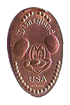 DL0035 Retired Mickey Mouse Disneyland USA pressed penny. 