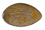DL0237 RETIRED Enchanted Tiki Room squished penny elongated coin image.