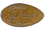 DL0247 RETIRED Rivers of America Mickey Mouse squished penny elongated coin image. 