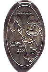 DL0261 RETIRED Candy Cane Mickey Disney pressed nickel or elongated Disney coin image. 