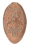 DL0309 RETIRED Splash Mountain 1989 Magical Milestones pressed penny elongated coin image. 