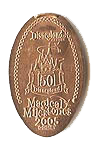 DL0322 RETIRED 50th Anniversary of Disneyland  ®  park 2005 Magical Milestones pressed penny elongated coin image. 