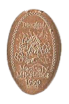 DL0324 RETIRED Party Gras Parade 1990 Magical Milestones pressed penny elongated coin image.