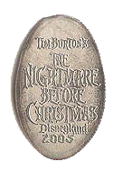DL0332-337r RETIRED Disneyland Park NIGHTMARE BEFORE CHRISTMAS Pressed Quarter Type II Vertical Coin Reverse.