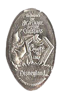 Oogie Boogie, the ghost Nightmare Before Christmas pressed elongated quarter. Click for larger image.