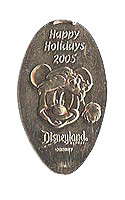 DL0338 RETIRED 2005 Santa Mickey smashed nickel. 