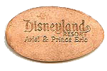 DL0357r ARIEL and PRINCE ERIC pressed penny backstamp. 