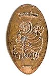 DL0360 RETIRED Cheshire Cat pressed penny elongated coin image. 