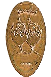 DL0361 RETIRED Tweedledee and Tweedledum pressed penny elongated coin image.