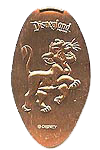 DL0368 RETIRED Simba prancing pressed penny elongated coin image.