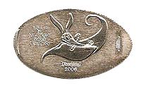 DL0376 RETIRED Zero the Ghost Dog pressed quarter or souvenir coin image. 