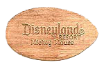 DL0377 DISNEYLAND ® RESORT, MICKEY MOUSE pressed penny backstamp.