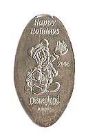 DL0384 Retired 2006 Santa Mickey pressed nickel souvenir coin image. 