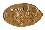 DL0400 Retired Mickey Mouse laying back Souvenir pressed penny souvenir coin image.