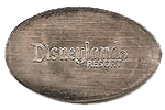 DL0408r DISNEYLAND  ®  RESORT pressed nickel backstamp or elongated coin backstamp.