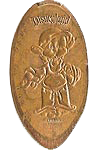 DL0411 RETIRED Dopey, standing smashed penny or elongated coin image. 