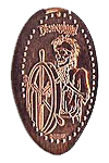 DL0468 Retired skeleton pirate smashed penny No "Disneyland ®  Resort" elongated coin image. 