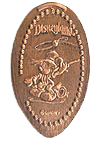 DL0481 Rivers of America Fishin' Mickey pressed penny or elongated coin image.