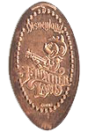  DL0497 Frontier Land Guitar Playing Mickey pressed penny or elongated coin image. 