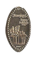 DL0515 Retired Chip N Dale Happy Holidays Souvenir pressed nickel or souvenir coin image.