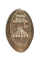 DL0529 Retired Space Mountain Logo DISNEYLAND PARK SPACE MOUNTAIN 35th Anniversary pressed nickel or souvenir coin image.