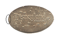 DL0535r DISNEYLAND  ®  RESORT with confetti in the background Souvenir pressed nickel reverse.