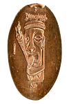 DL0550 Tiki and Torch Tiki Room 50th Anniversary pressed penny elongated coin image.