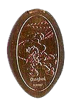 DL0556 Retired Cowboy Mickey pressed penny elongated coin image. 