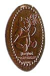 DL0564 Pooh with butterfly pressed penny elongated coin image.