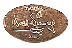 DL0569 Walt Disney's signature Souvenir pressed penny souvenir coin image. 