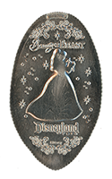 DL0644 Belle holding the Enchanted Rose, while walking, Beauty and the Beast pressed quarter.
