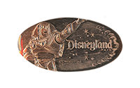 DL0657 Buzz Lightyear Disneyland Park horizontal elongated pressed coin image.  