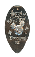 DL0665 Mickey Mouse Ornament Happy New Year 2017 Souvenir Holiday Pressed Nickel