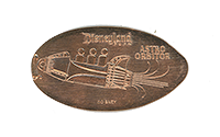 DL0666 Tomorrowland Astro Orbitor Disneyland Park horizontal elongated pressed coin image.  