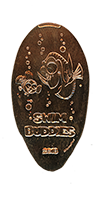 DL0686 Dory & Nemo of Finding Dory Swim Buddies vertical elongated pressed coin image.     