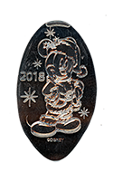 DL0693 2018 Santa Mickey souvenir pressed nickel coin image. 