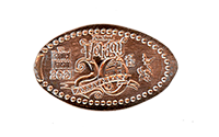 DL0718 Vending Machine Haunted Mansion 2021 Disneyland Holiday 20th Anniversary horizontal elongated coin image.