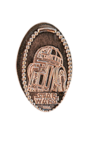DL0739  R2-D2 of Star Wars vertical pressed penny image. 